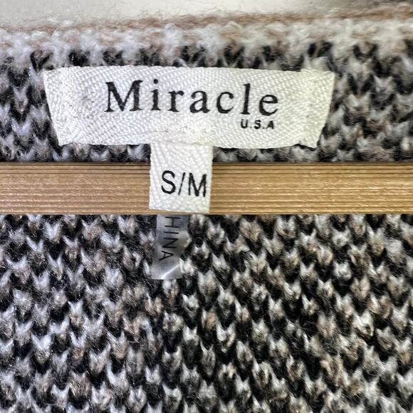 Miracle Leopard Print Oversized Sweater Womens S/M White Cotton Cozy Neutral - Picture 6 of 6